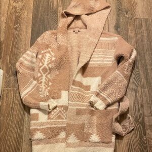 Barefoot Dreams hooded belted cardigan jacket xs